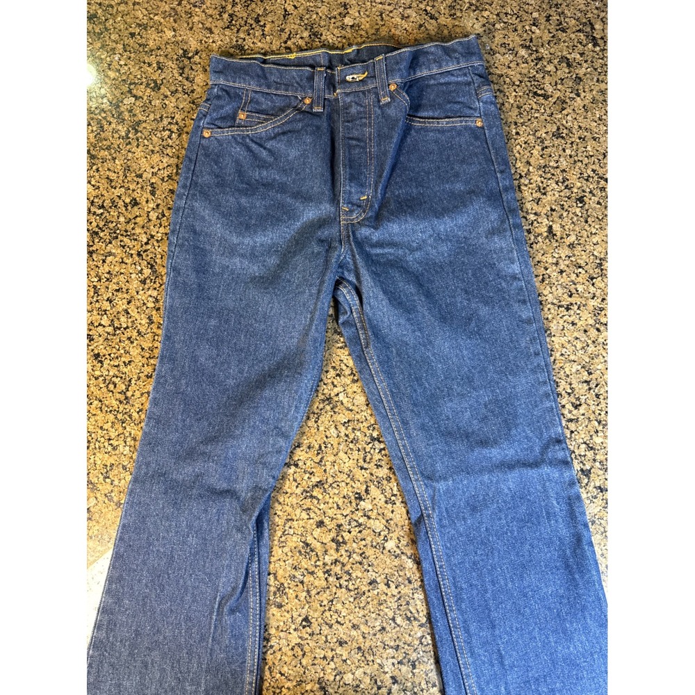 Vintage Levis 517 Orange Tab Jeans 31x34 Made in USA Bootcut Dark Wash 1995